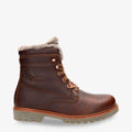 P03 Aviator Igloo botas de piel con forro interior de pelo natural. castaño