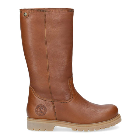 Bambina Igloo botas de piel con forro interior de pelo natural. cuero