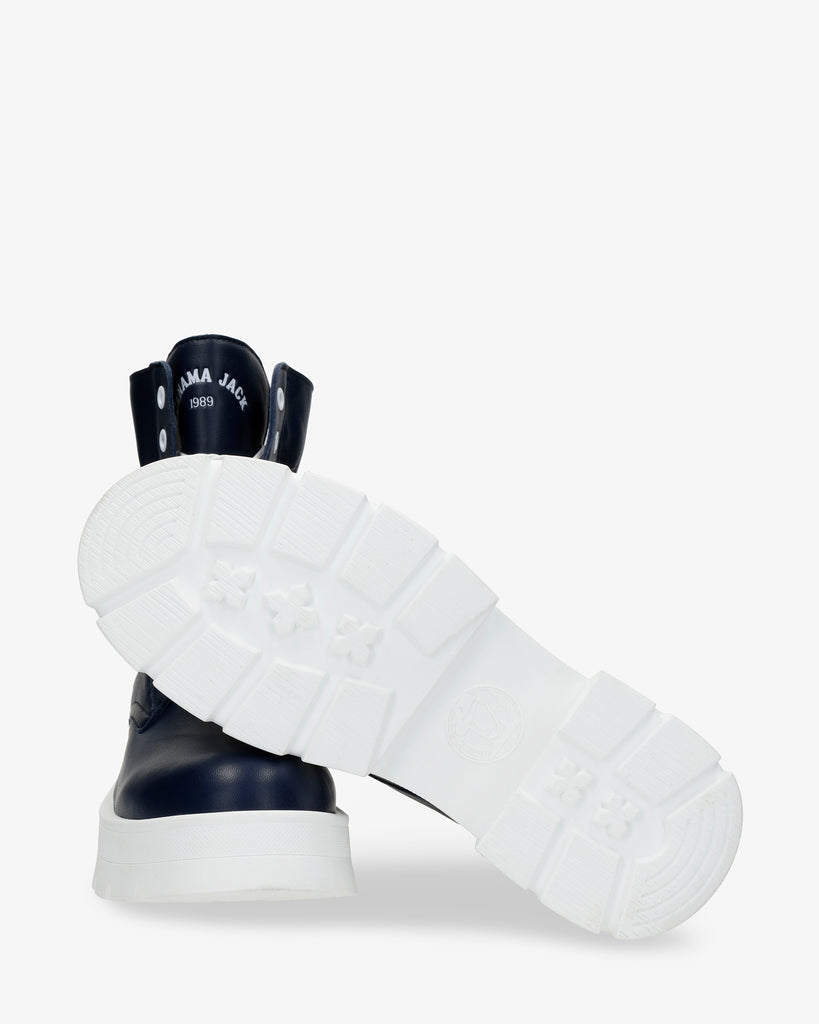 Clementine botas de piel con forro interior de piel. marino