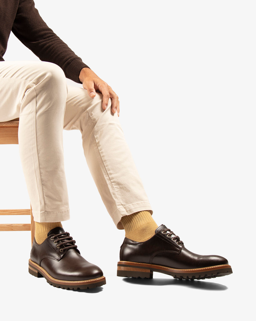 Elio zapatos de piel con forro interior de piel. marron