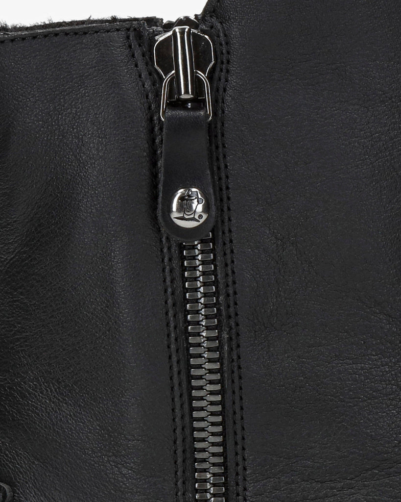 Fabi Igloo botas de piel con forro interior de pelo natural. negro