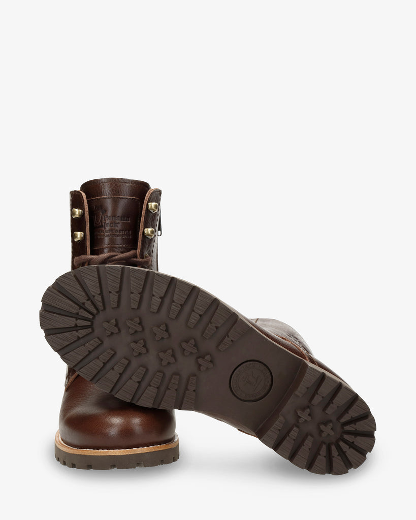 Fara Igloo Trav botas de piel con forro interior de pelo natural. marron