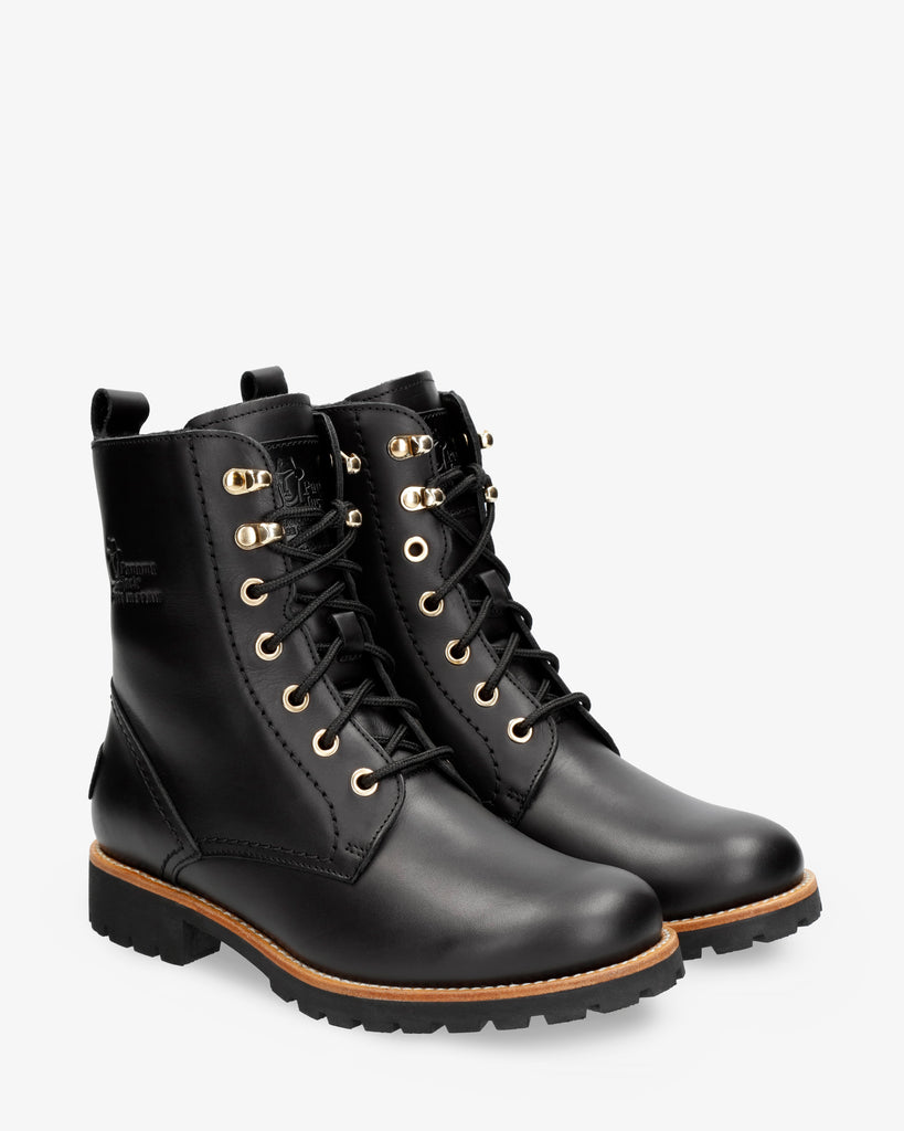 Fara Trav botas de piel con forro interior de pelo. negro