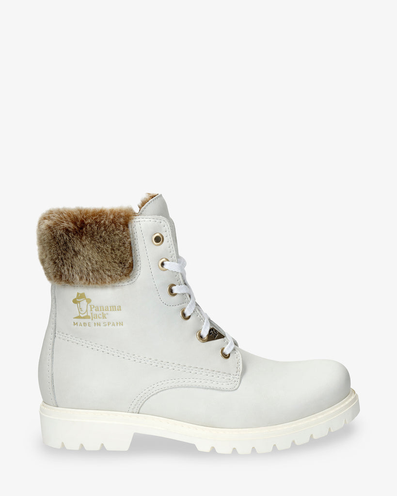 Felicia botas de piel con forro interior de piel. blanco