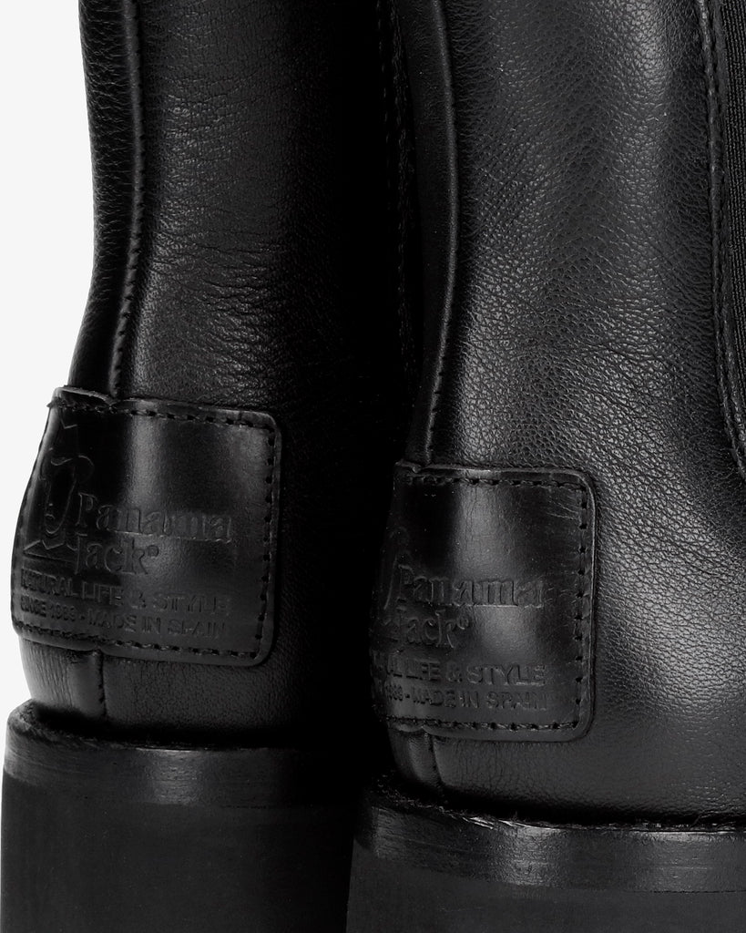 Francesca botines de piel con forro interior de piel. negro