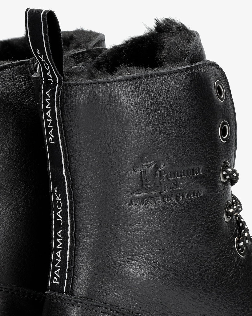 Frisia botas de piel con forro interior de pelo. negro