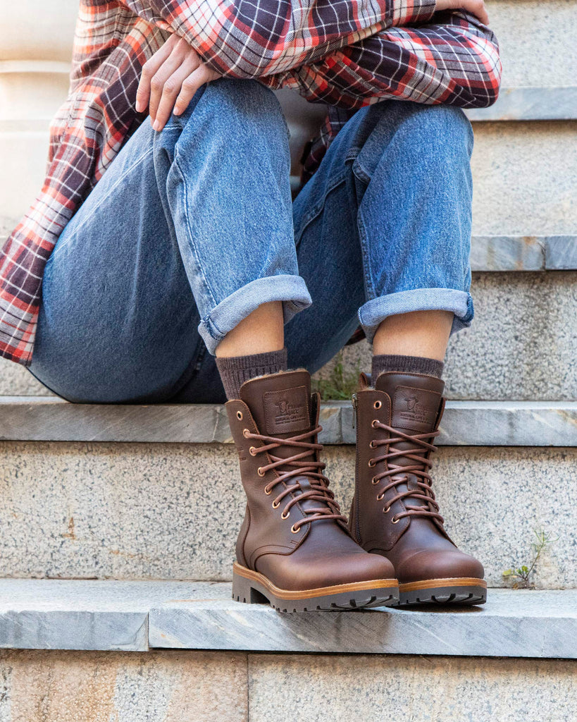 Frisia botas de piel con forro interior de pelo. cuero