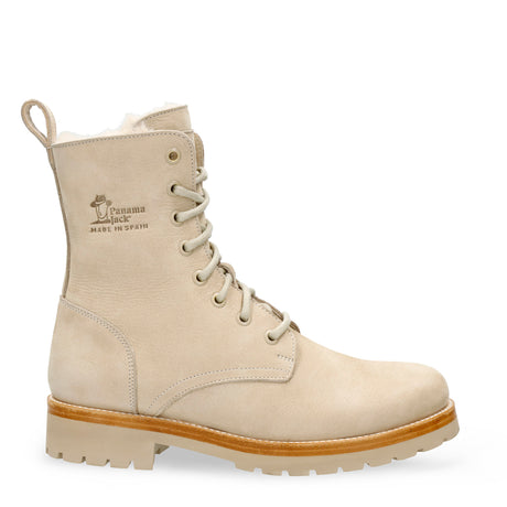 Frisia botas de piel con forro interior de pelo. crudo