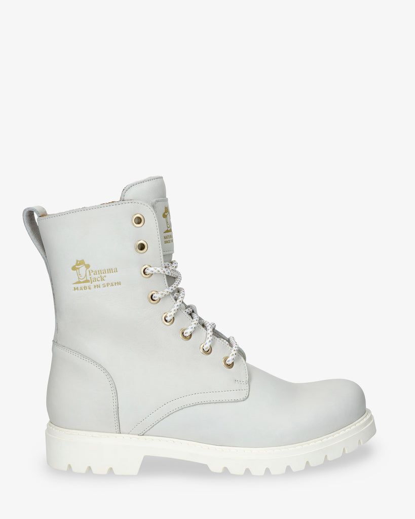 Frisia botas de piel con forro interior de pelo. blanco