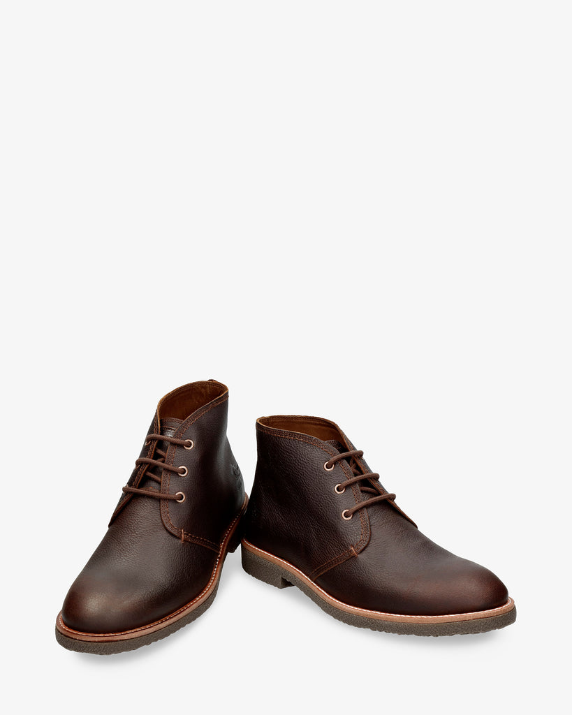 Gael botines de piel con forro interior de piel. castaño