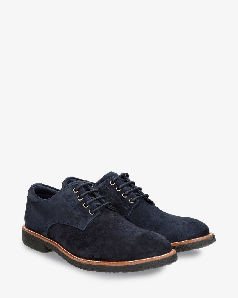 Gante zapatos de piel con forro interior de piel. marino