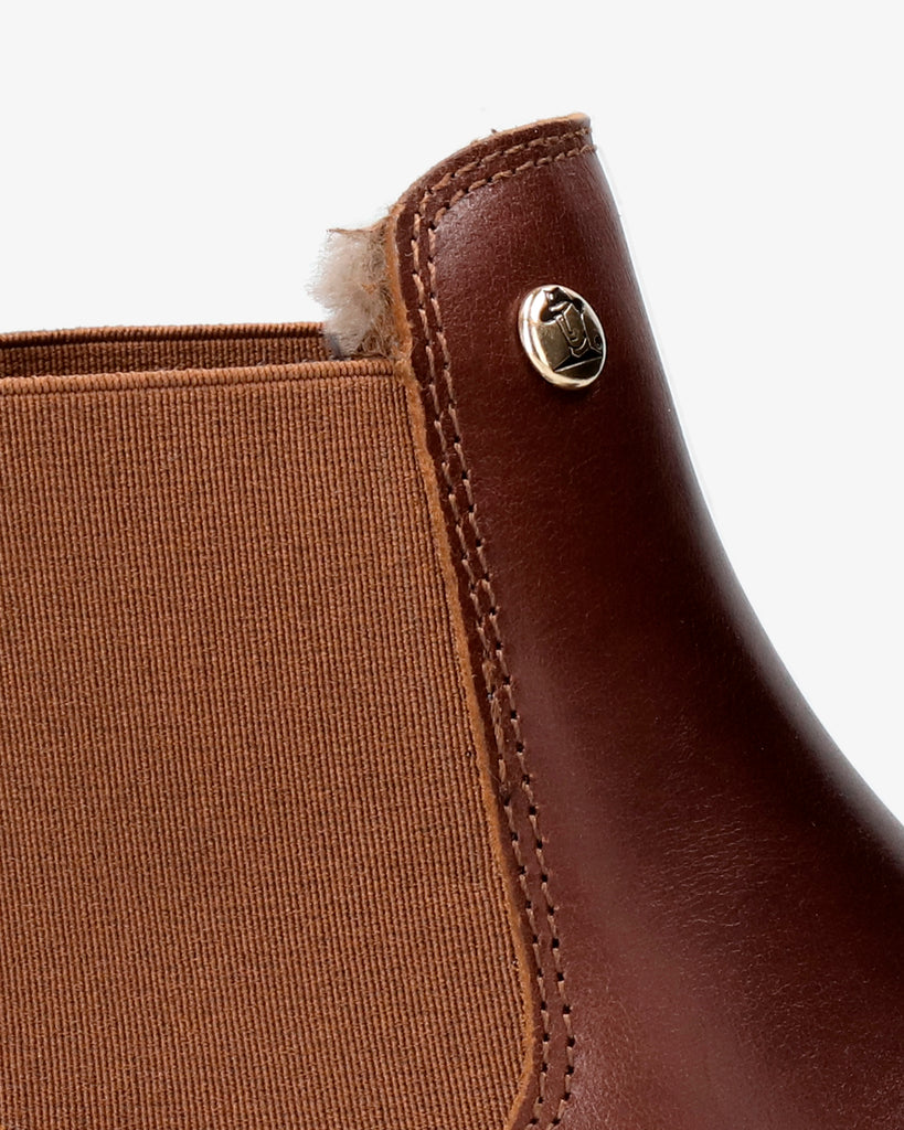 Giordana Igloo Trav botines de piel con forro interior de pelo natural. cuero