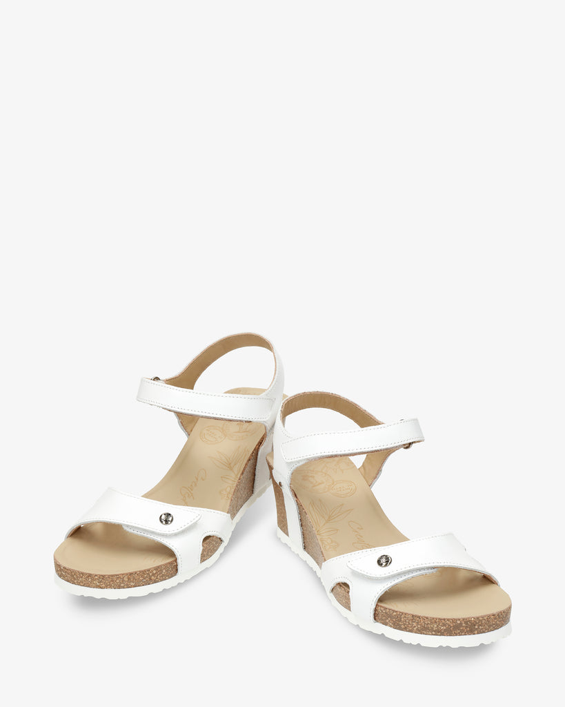 Julia Basics sandalias de piel con forro interior de piel. blanco