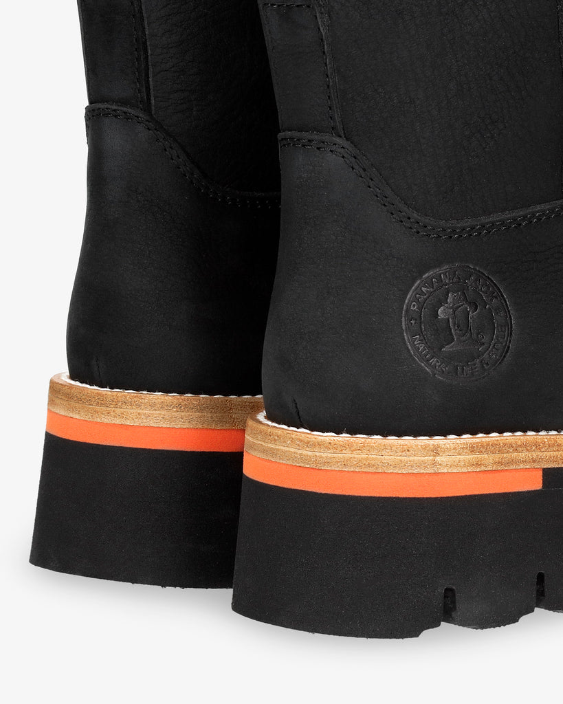 Laia botas de piel con forro interior de pelo. negro