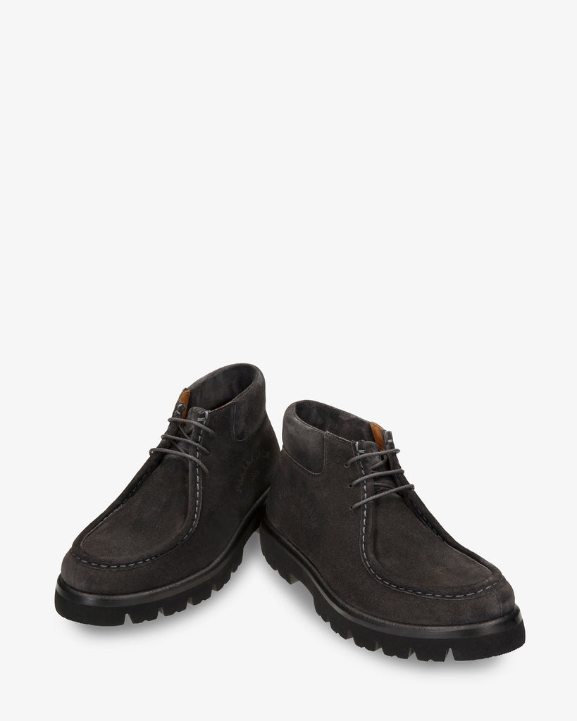 Lucca botín de piel con forro interior de piel. gris