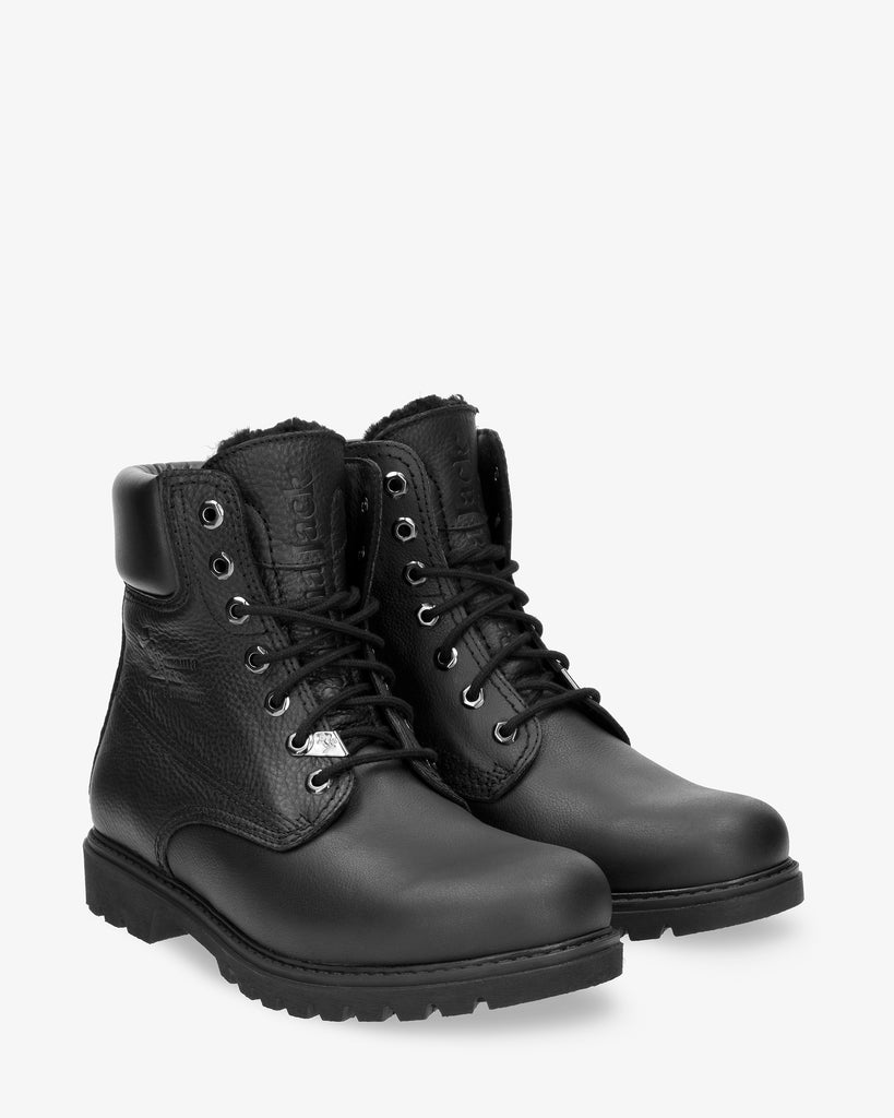 Panama 03 Igloo botas de piel con forro interior de pelo natural. negro