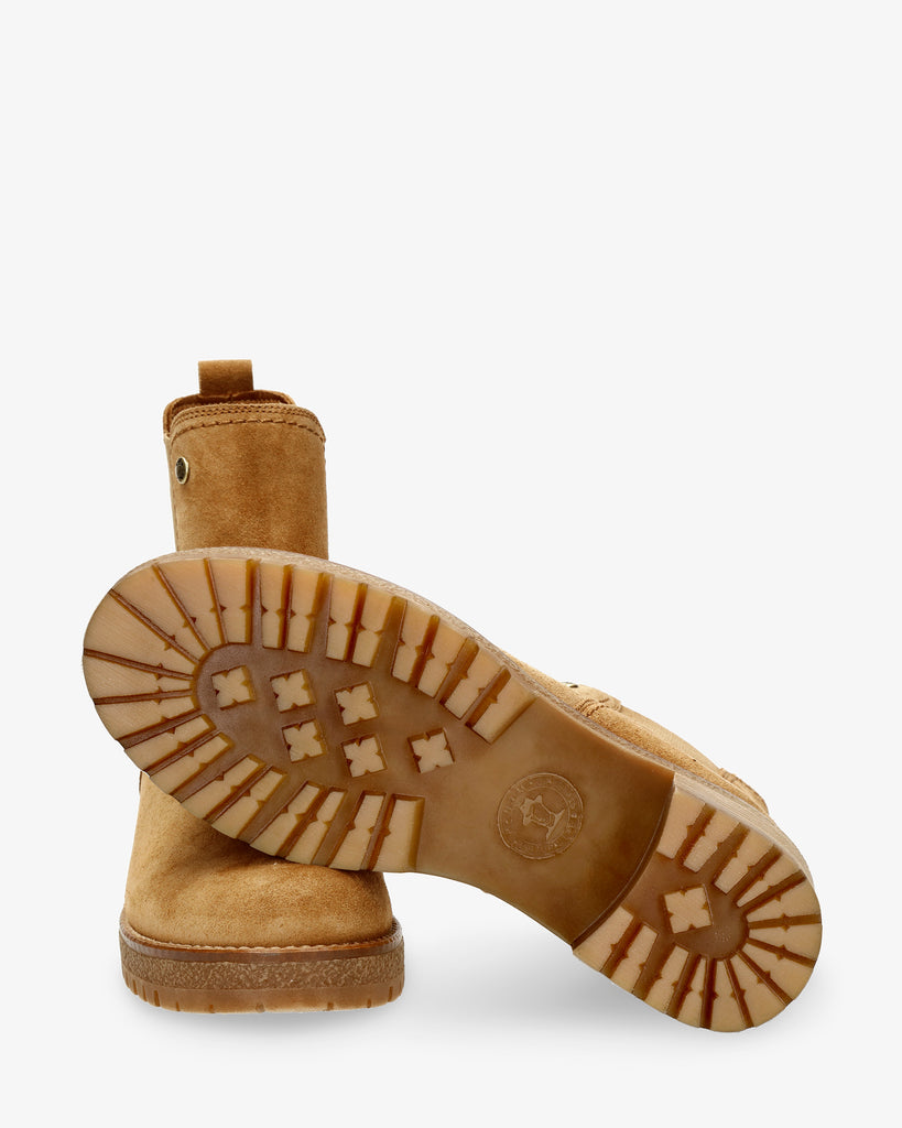 Pia botines de piel con forro interior de piel. cuero