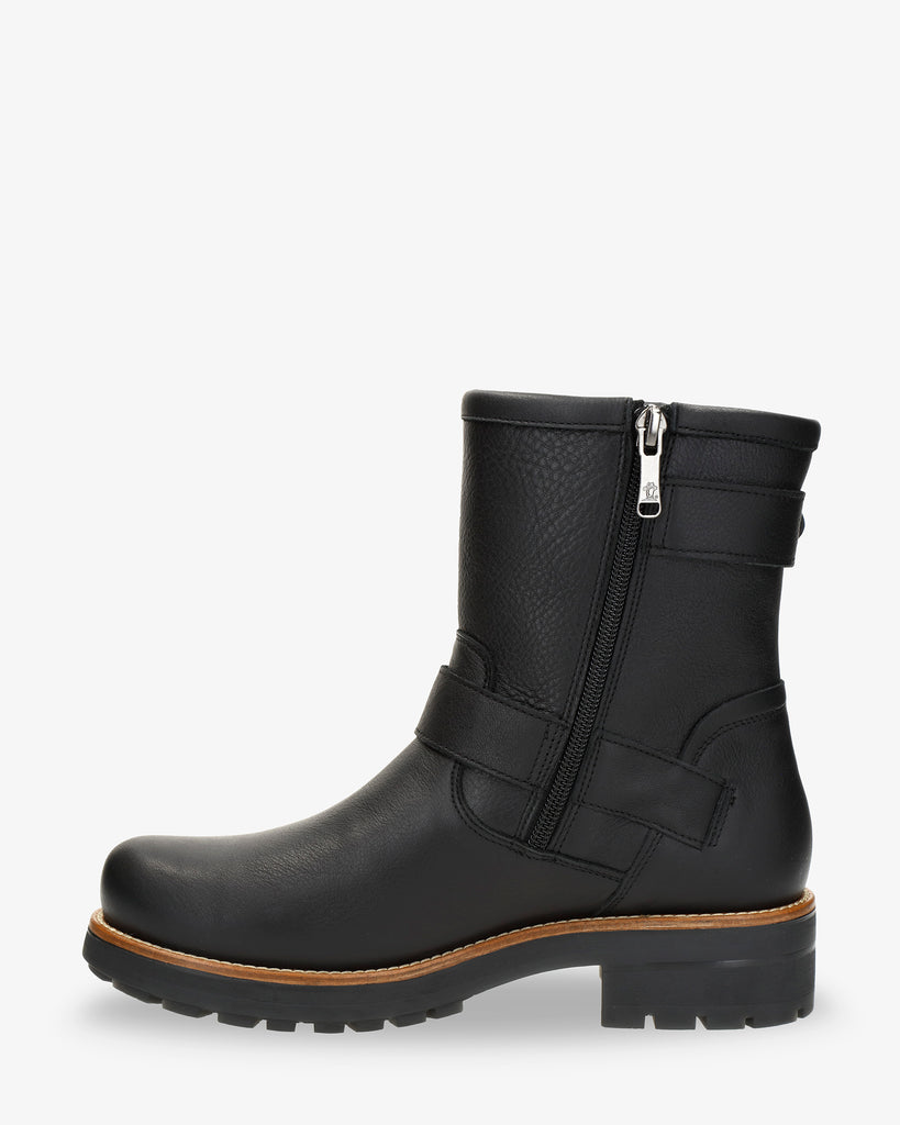 Raily Igloo botas de piel con forro interior de pelo natural. negro