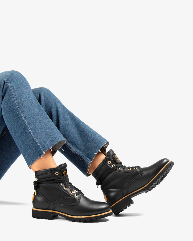 Route Boot Reporter Igloo Trav botas de piel con forro interior de pelo natural. negro