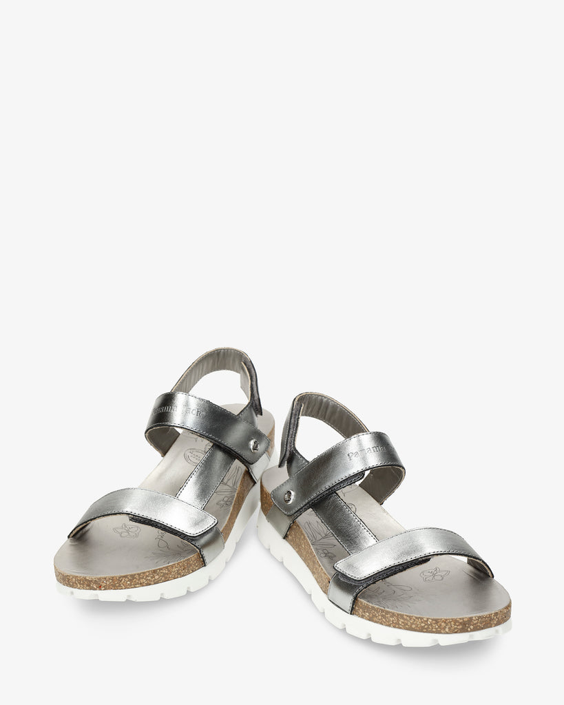 Selma Shine sandalias de piel con forro interior de piel. antracita