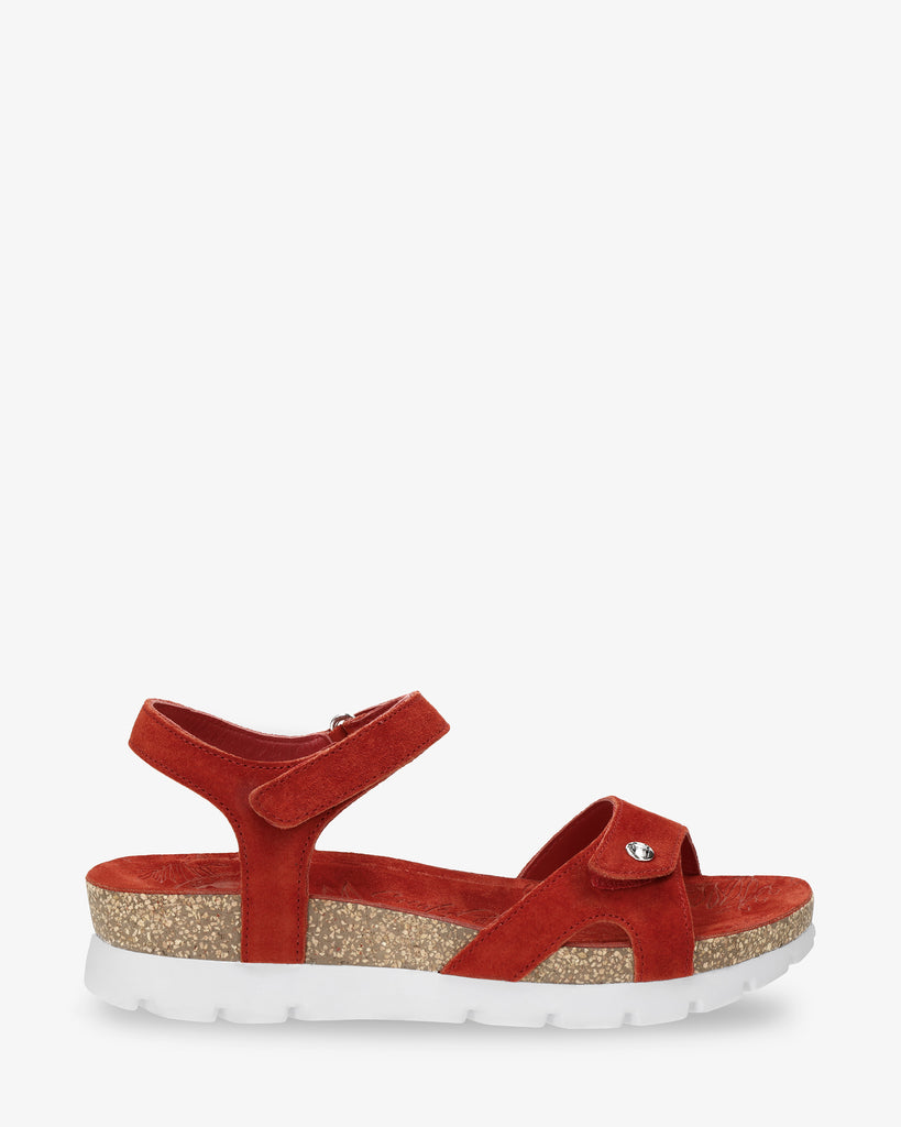 Sulia sandalias de piel con forro interior de piel. rojo