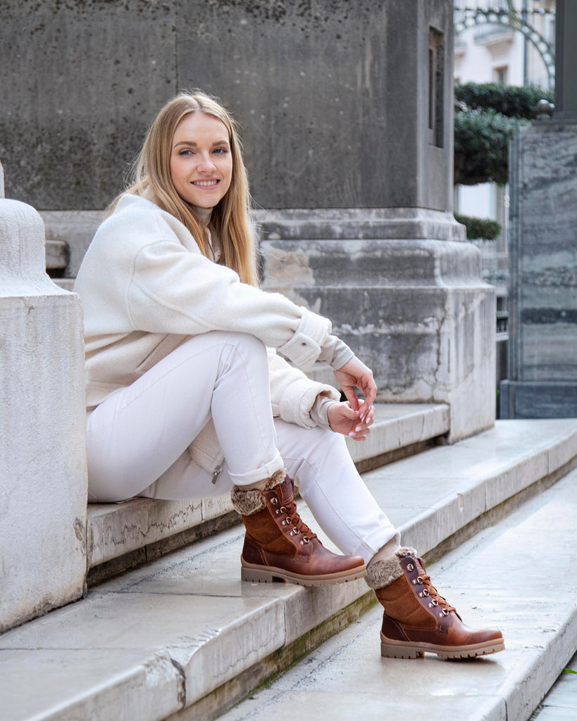 Tuscani botas de piel con forro interior de pelo. cuero
