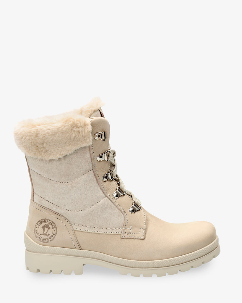 Tuscani botas de piel con forro interior de pelo. crudo