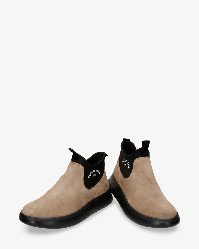 Yairo botín de piel con forro interior de lycra. taupe